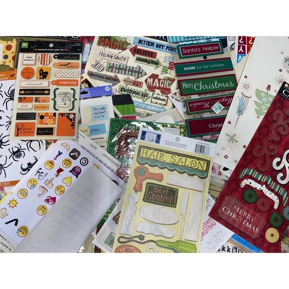Scrapbook Stickers Embellishments HUGE Lot Craft Supplies For Scrapbooking Cards - Picture 6 of 6